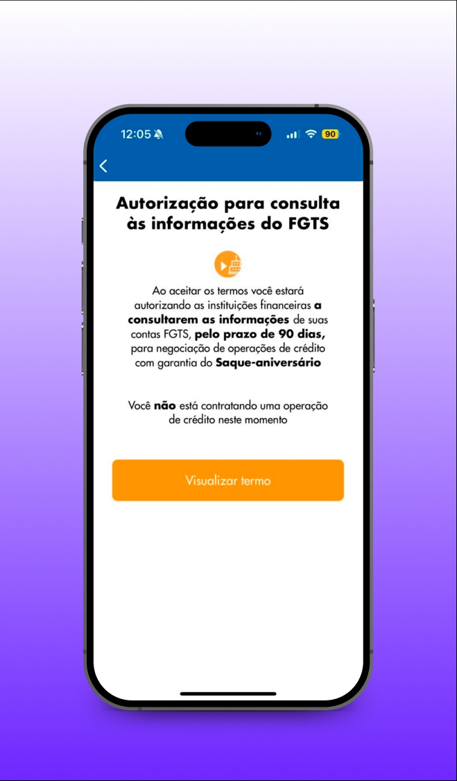 Quinto passo: Clique em 'Visualizar Termo' para prosseguir