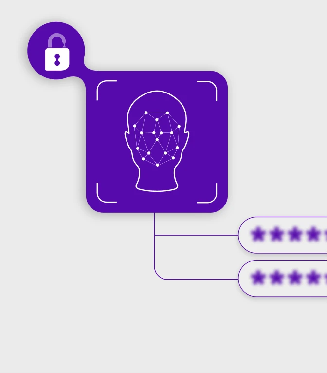 Ícone de reconhecimento facial representando segurança digital